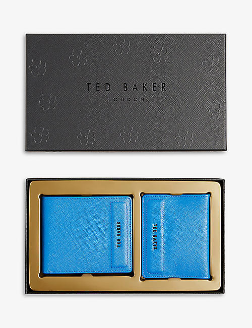 TED BAKER: Saffiano leather wallet and cardholder set