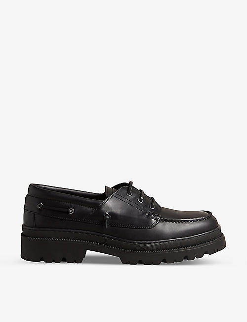TED BAKER: Cedrikl chunky-soled lace-up leather boat shoes