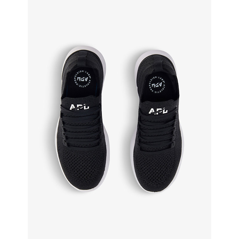 APL ATHLETIC PROPULSION LABS APL WOMEN'S METALLIC BLACK/WHITE TECHLOOM BREEZE STRETCH-WOVEN RUNNING TRAINERS 63127608