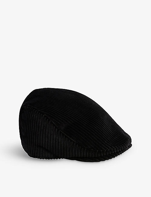 TED BAKER: Loganss check-lined cord-cotton flat cap