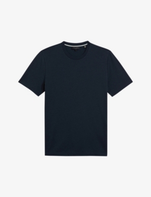 Ted Baker Zeppel Regular-fit Cotton And Cashmere-blend T-shirt In Navy-blue