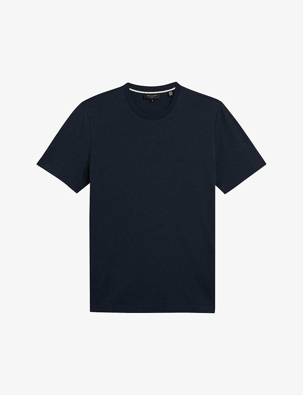 Ted Baker Zeppel Regular-fit Cotton And Cashmere-blend T-shirt In Navy-blue