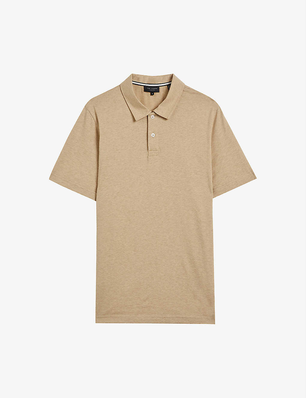 Ted Baker Polsden Cotton And Cashmere-blend Polo Shirt In Camel
