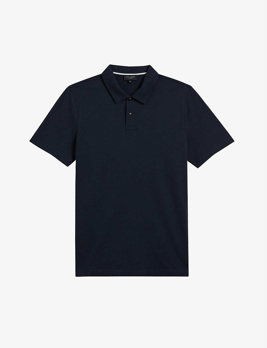 Shop Ted Baker Men's Navy-blue Polsden Cotton And Cashmere-blend Polo Shirt