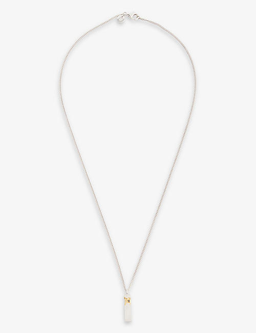 TOM WOOD: Mined 14ct yellow gold-plated sterling silver and round-cut diamond pendant necklace