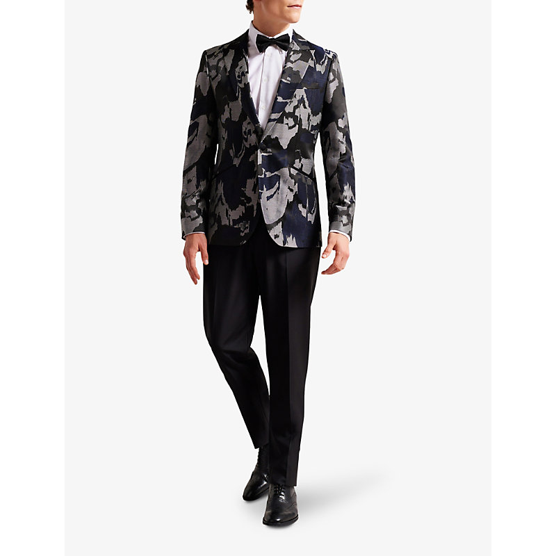Shop Ted Baker Diegan Single-breasted Woven Evening Jacket In Black