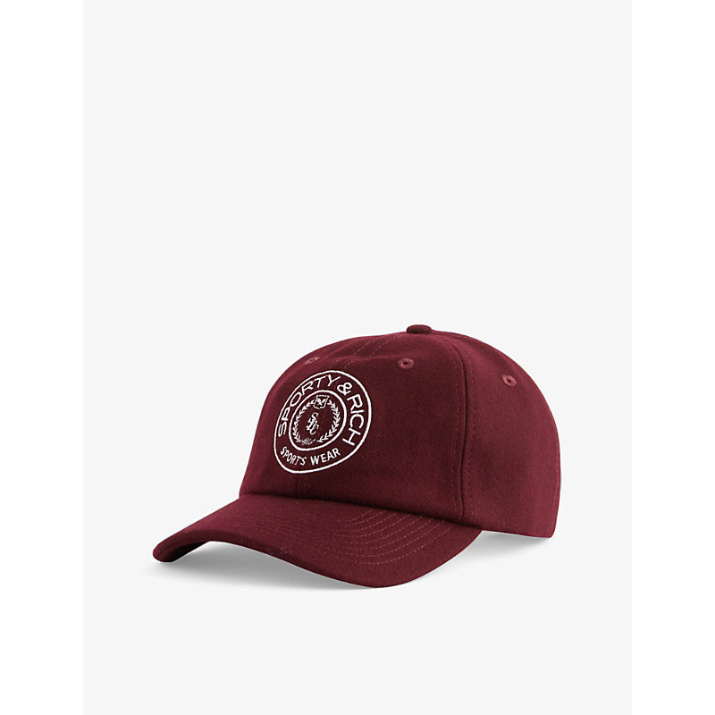 SPORTY AND RICH MONACO LOGO-EMBROIDERED WOOL CAP,63135160