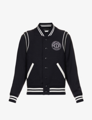 logo embroidered varsity jacket, Sporty & Rich