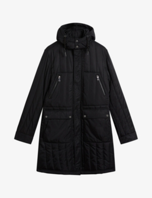 Ted Baker Skegby Quilted Shell Hooded Jacket In Black | ModeSens