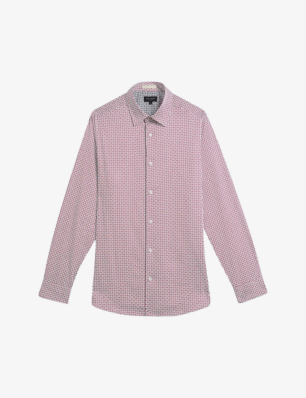 Ted Baker Mens Lt-pink Conifur Regular-fit Stretch-cotton Shirt