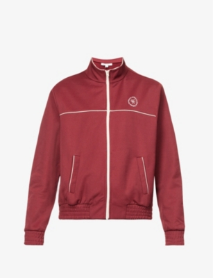 Sporty And Rich Logo-print Woven Track Jacket In Merlot White