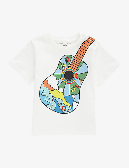 STELLA MCCARTNEY: Guitar-print cotton-jersey T-shirt 3-36 months