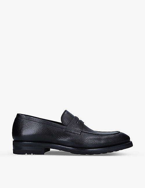 MAGNANNI: Delos pebbled-texture leather loafers