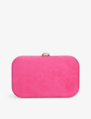 Carvela Womens Fuchsia Sophia Suede Clutch Bag