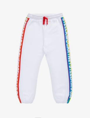 STELLA MCCARTNEY: Rainbow-tape logo-appliqué cotton-jersey jogging bottoms 4-16 years