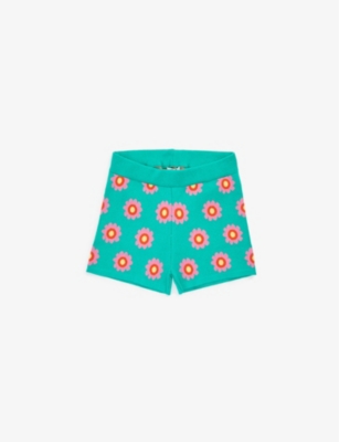 STELLA MCCARTNEY STELLA MCCARTNEY GIRLS COLOURFUL KIDS FLORAL-PATTERN COTTON-KNIT SHORTS 10-16 YEARS,63143158