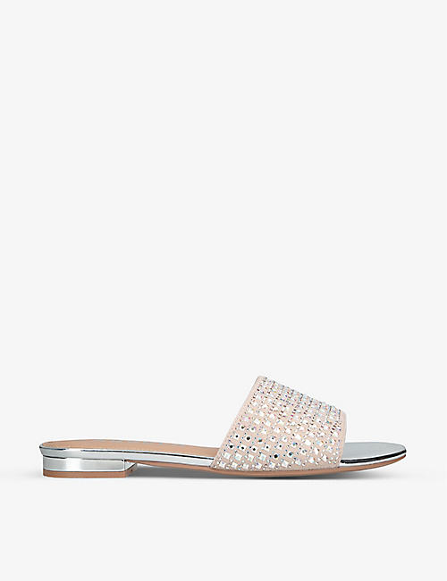 CARVELA: Kianni crystal-embellished flat woven sandals