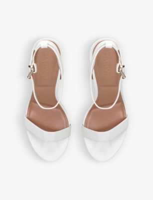 Shop Carvela Women's White Idol 100 Faux-leather Heels