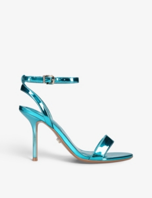 CARVELA: Idol 100 C-stud metallic faux-leather heeled sandals