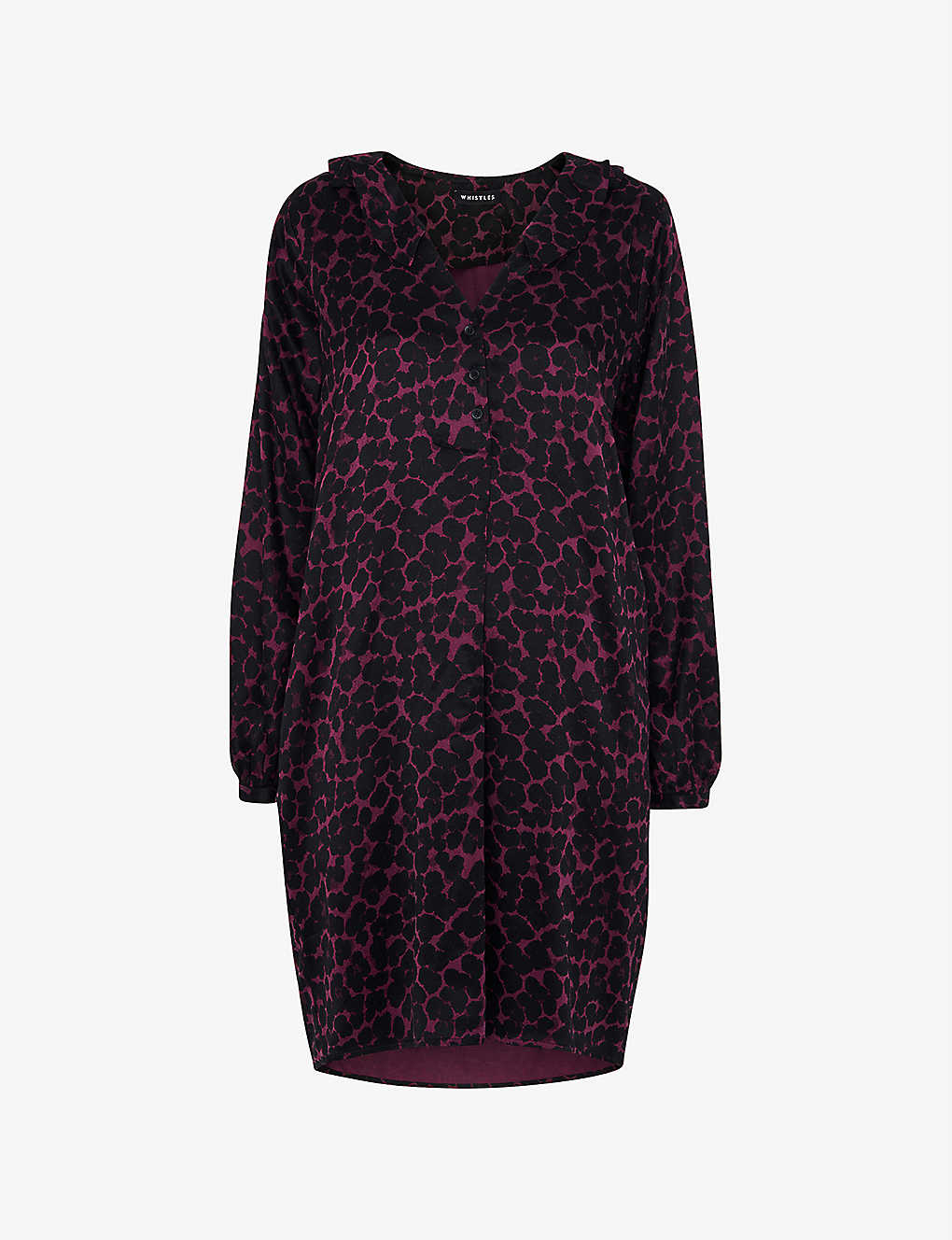Whistles Womens Multi-coloured Smudge Animal-print Crepe Mini Dress