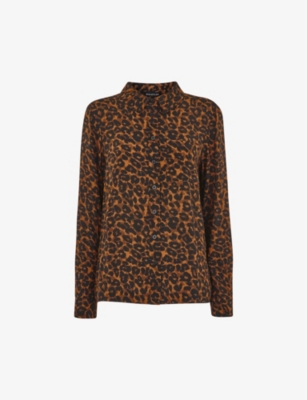 WHISTLES: Classic leopard-print viscose shirt