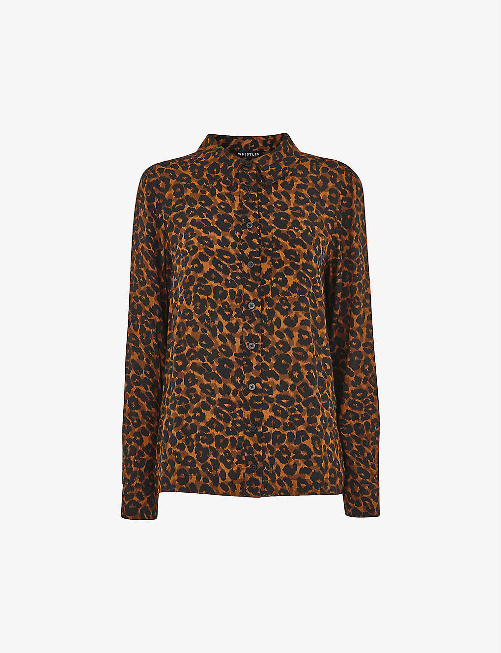 Whistles Womens Multi-coloured Classic Leopard-print Viscose Shirt
