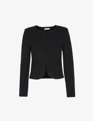 WHISTLES - Collarless cropped cotton-jersey Jacket | Selfridges.com