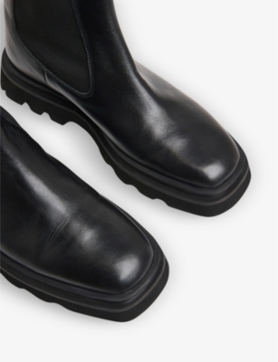Shop Whistles Women's Black Kenton Square-toe Leather Chelsea Boots
