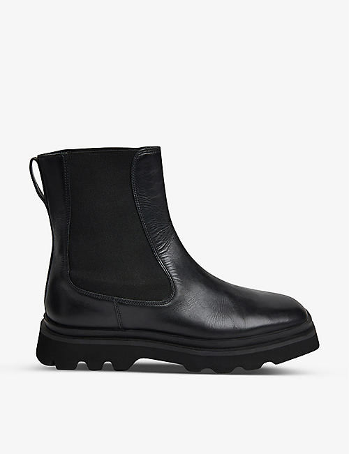 WHISTLES: Kenton square-toe leather Chelsea boots