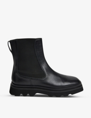 Whistles Womens Black Kenton Square-toe Leather Chelsea Boots