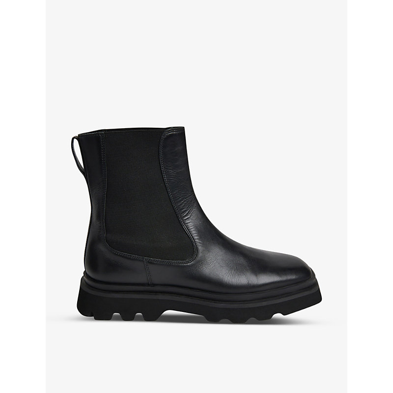 Whistles Womens Black Kenton Square-toe Leather Chelsea Boots