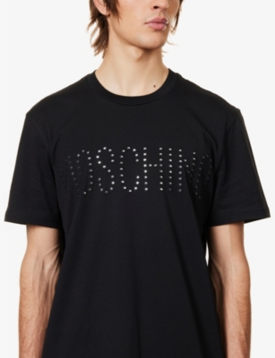 MOSCHINO Mirrors logo-embroidered cotton-jersey T-shirt