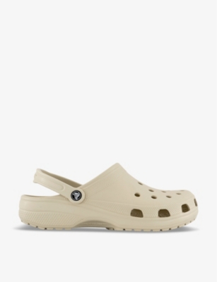 Shop Crocs Classic Logo-embellished Rubber Clogs In Bone