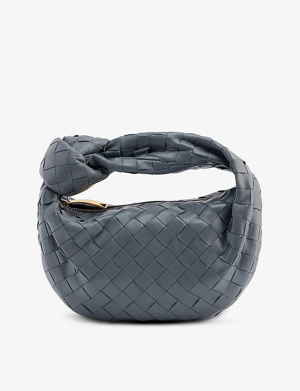 Shop Bottega Veneta Womens Thunder-gold Mini Jodie Intrecciato Leather Top-handle Bag
