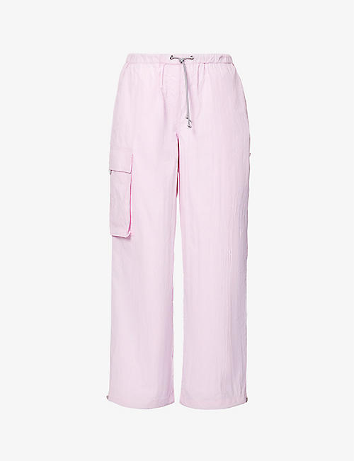 SAKS POTTS: Esther wide-leg mid-rise recycled nylon trousers