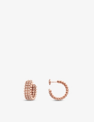 CARTIER: Clash de Cartier 18ct rose-gold and 1.02ct brilliant-cut diamond hoop earrings
