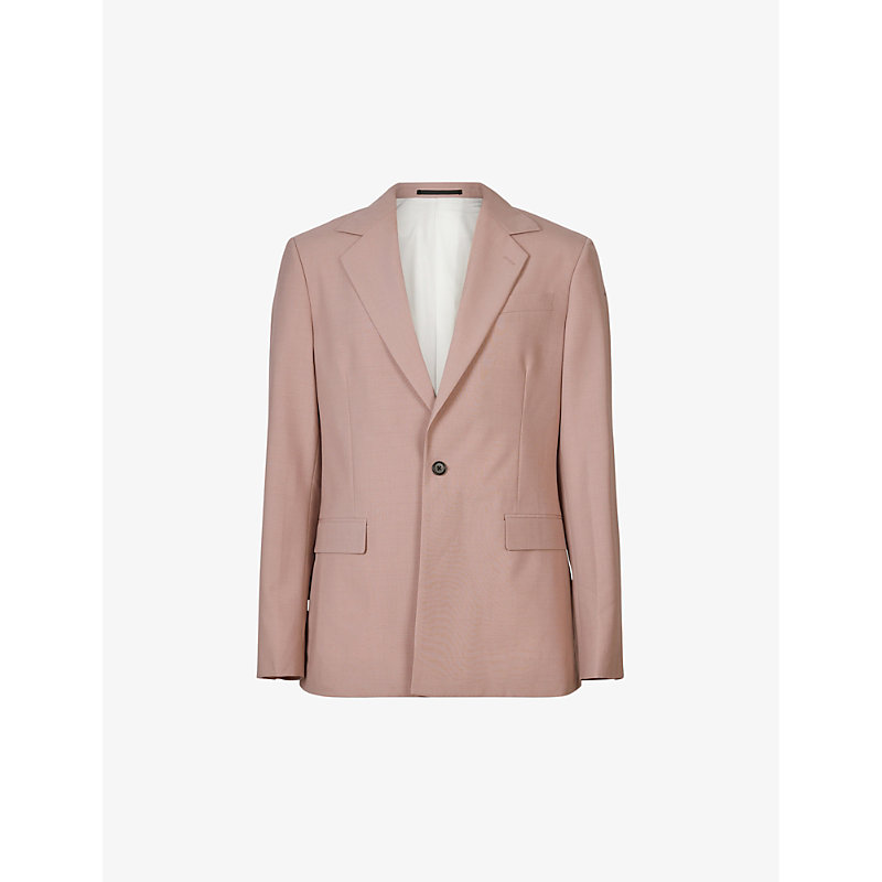 ALLSAINTS ALLSAINTS MEN'S DUSKY PINK SANTO RELAXED-FIT SINGLE-BREASTED STRETCH-WOVEN BLAZER,63154918