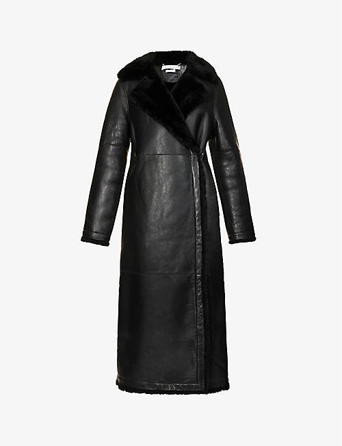 SAKS POTTS: Mary regular-fit toggle-trim shearling coat