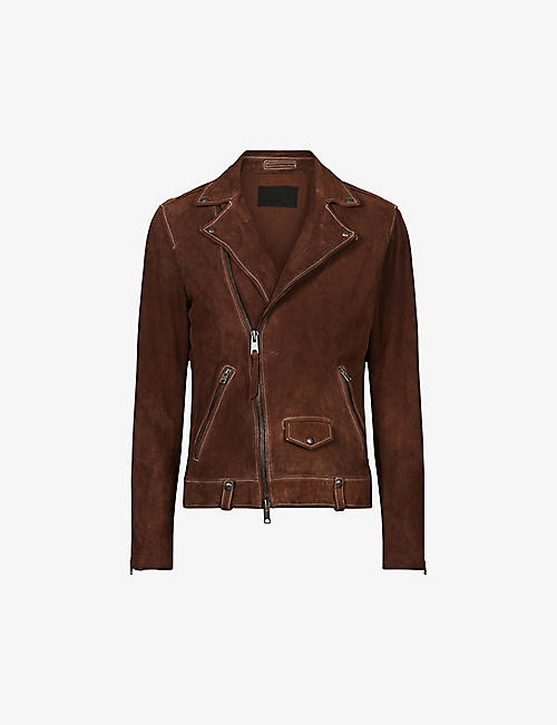 ALLSAINTS: Milo asymmetric-zip leather jacket