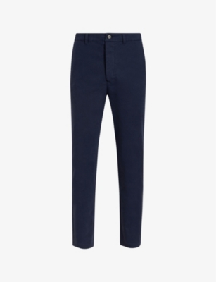 Allsaints Walde Stretch-cotton Chinos In Deep Sea Navy