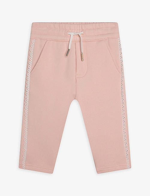 CHLOE: Lace-trim cotton-jersey jogging bottoms 6 months - 3 years