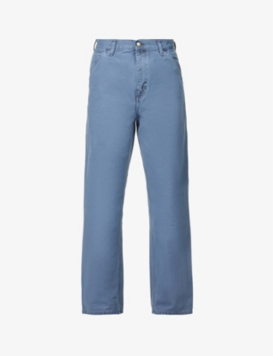 Carhartt Wip Mens Storm Blue Six-pocket Regular-fit Straight-leg Organic Cotton-canvas Trousers