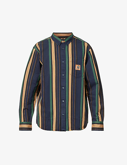 CARHARTT WIP: Dorado striped button-down collar cotton shirt