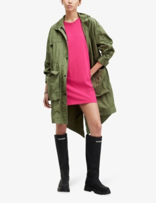 Anna round-neck organic-cotton mini dress