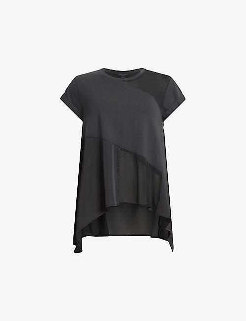 ALLSAINTS: Zala organic cotton and recycled polyester-blend top