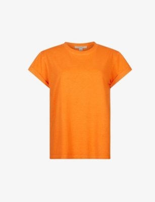 ALLSAINTS ALLSAINTS WOMEN'S POP ORANGE ANNA LOGO-PRINT ORGANIC-COTTON T-SHIRT,63168960