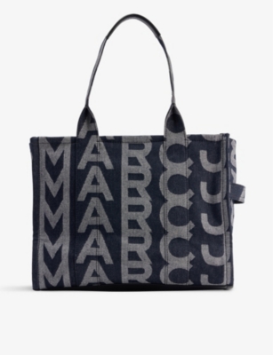 The Large canvas tote bag in blue - Marc Jacobs