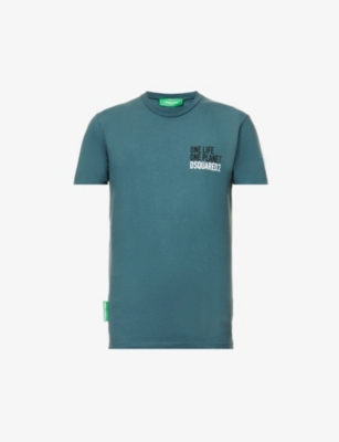 Dsquared2 Man T-shirt Deep Jade Size 3xl Cotton In Sea Pine