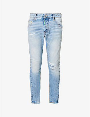 DSQUARED2: Sexy Twist regular-fit tapered distressed denim jeans
