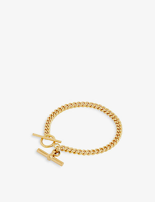 TILLY SVEAAS: Baby Curb Link T-Bar 23.5ct yellow-gold plated sterling-silver bracelet